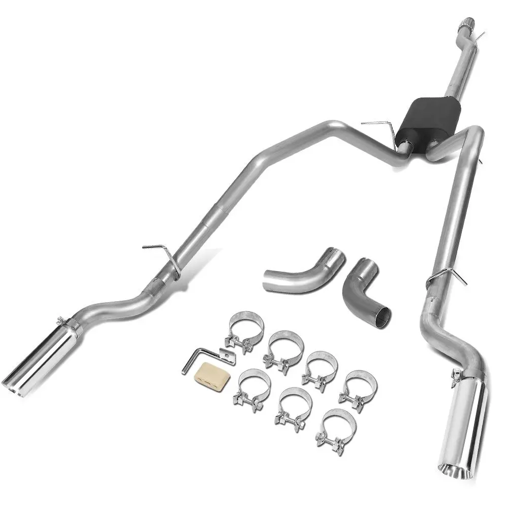 3.5" Rolled Tip Catback Exhaust Kit For 14-19 Silverado Sierra 1500 4.3 5.3 1