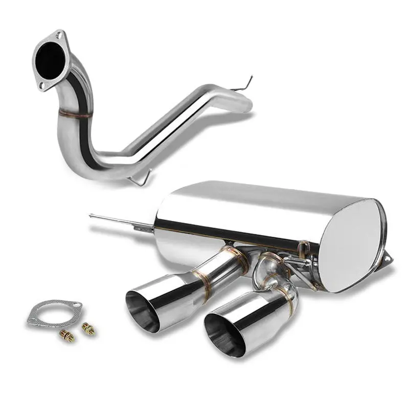 3.5" Dual Slant Roll Muffler Tip Exhaust Catback System For 12-13 Golf R Mk6 1