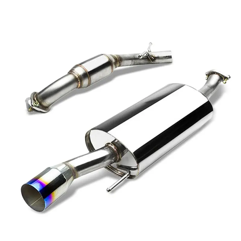 Exhaust Catback System 3.50" Round Burnt Muffler Tip For 93-99 Volkswagen Golf 2.0L 2.8L (Mk3) 1