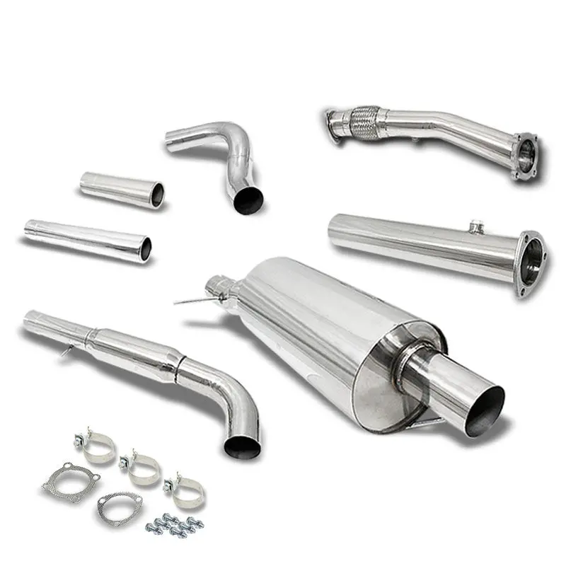 Catback Exhaust System 3" Round Muffler Tip For 99-05 Volkswagen Golf 1.8T Mk4/Jetta 1.8T A4 Typ 1J 1