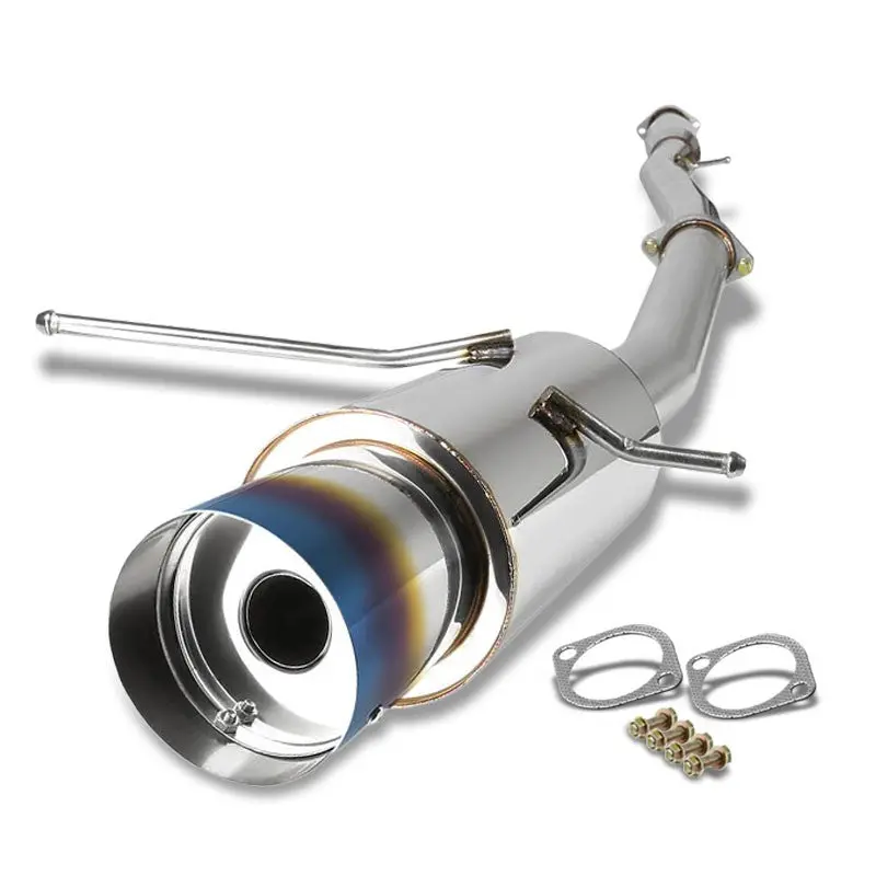 Exhaust Catback System 4.50" Burnt Muffler Tip For 02-07 Subaru Impreza Wrx / Wrx Sti 2.0L 2.5L Ej20/Ej25 1