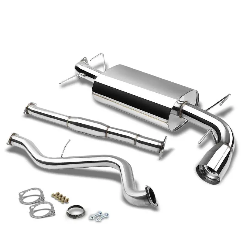 Exhaust Catback System 4.00" Round Muffler Tip With Silencer For 08-14 Subaru Impreza Wrx / Wrx Sti (Ge/Gv 3Rd Gen) 1