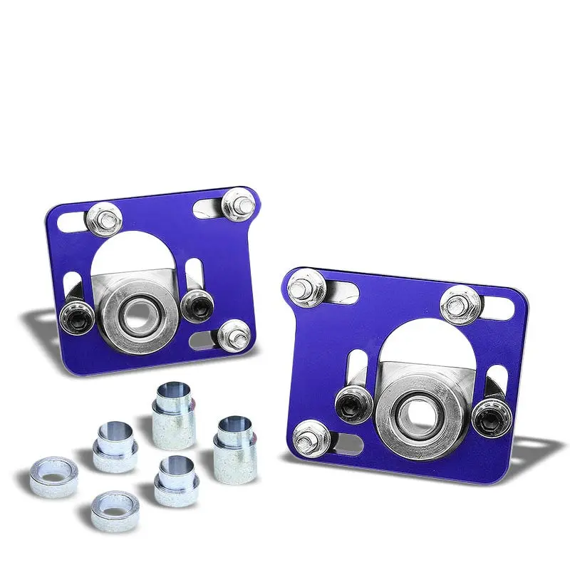 Aluminum Blue Front Adjustable +/-2.5 Camber Caster Plates Kit For 94-04 Mustang 1