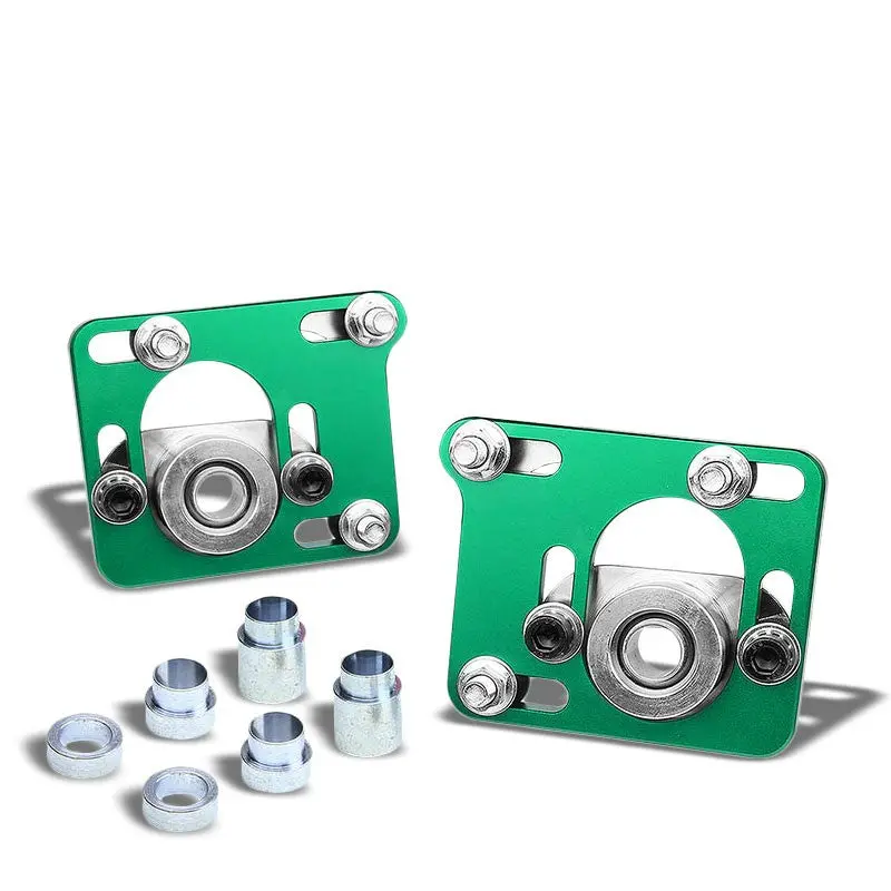 Aluminum Green Front Adjustable +/-2.5 Camber Caster Plates For 94-04 Mustang 1