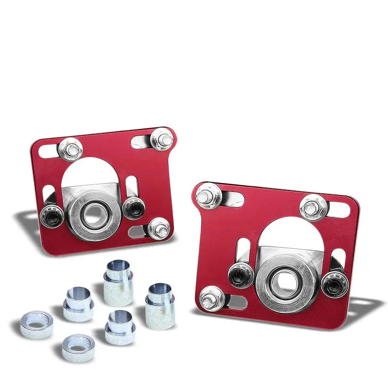 Aluminum Red Front Adjustable +/-2.5 Camber Caster Plates For 94-04 Ford Mustang 1
