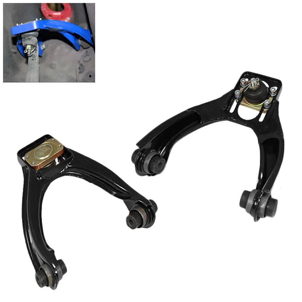 Aluminum Black Adjustable Front Suspension Arm Camber Kit For 96-00 Honda Civic (Ej6 Ej7 Ej8 Em1 6Th Gen) 1