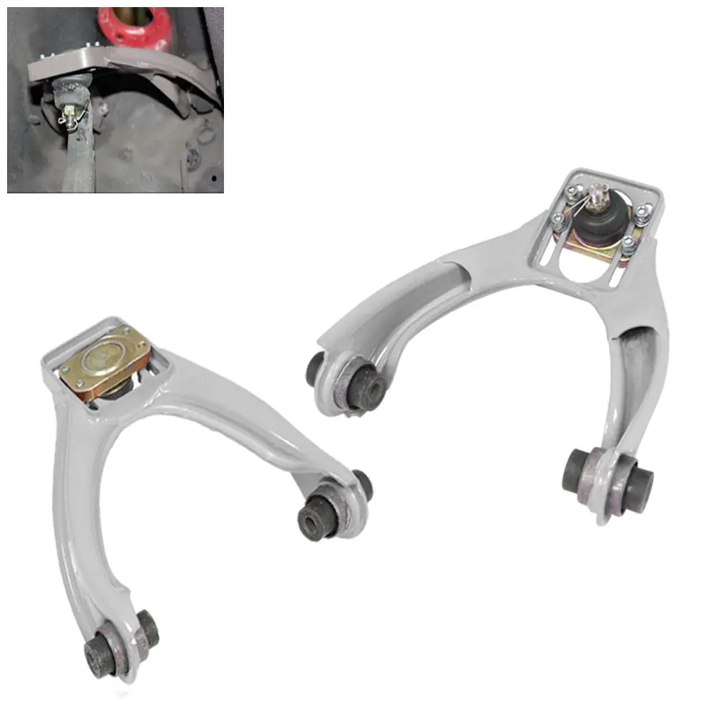 Aluminum Silver Adjustable Front Suspension Arm Camber Kit For 96-00 Honda Civic (Ej6 Ej7 Ej8 Em1 6Th Gen) 1