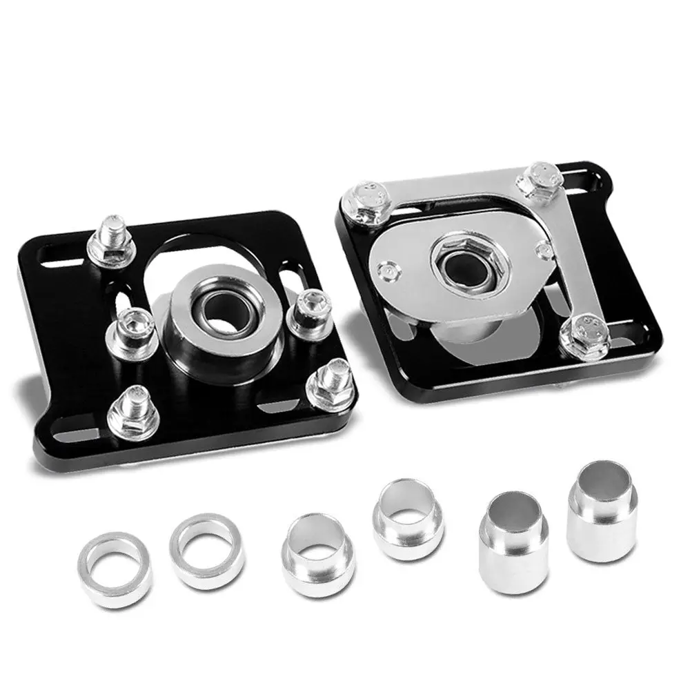 Front Adjustable Aluminum Black Camber/Caster Plate T2 For 94-04 Ford Mustang 1