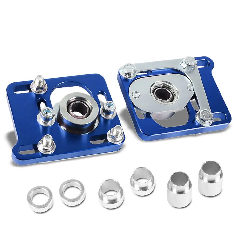 Front Adjustable Aluminum Blue Camber/Caster Plate T2 For 94-04 Ford Mustang 1