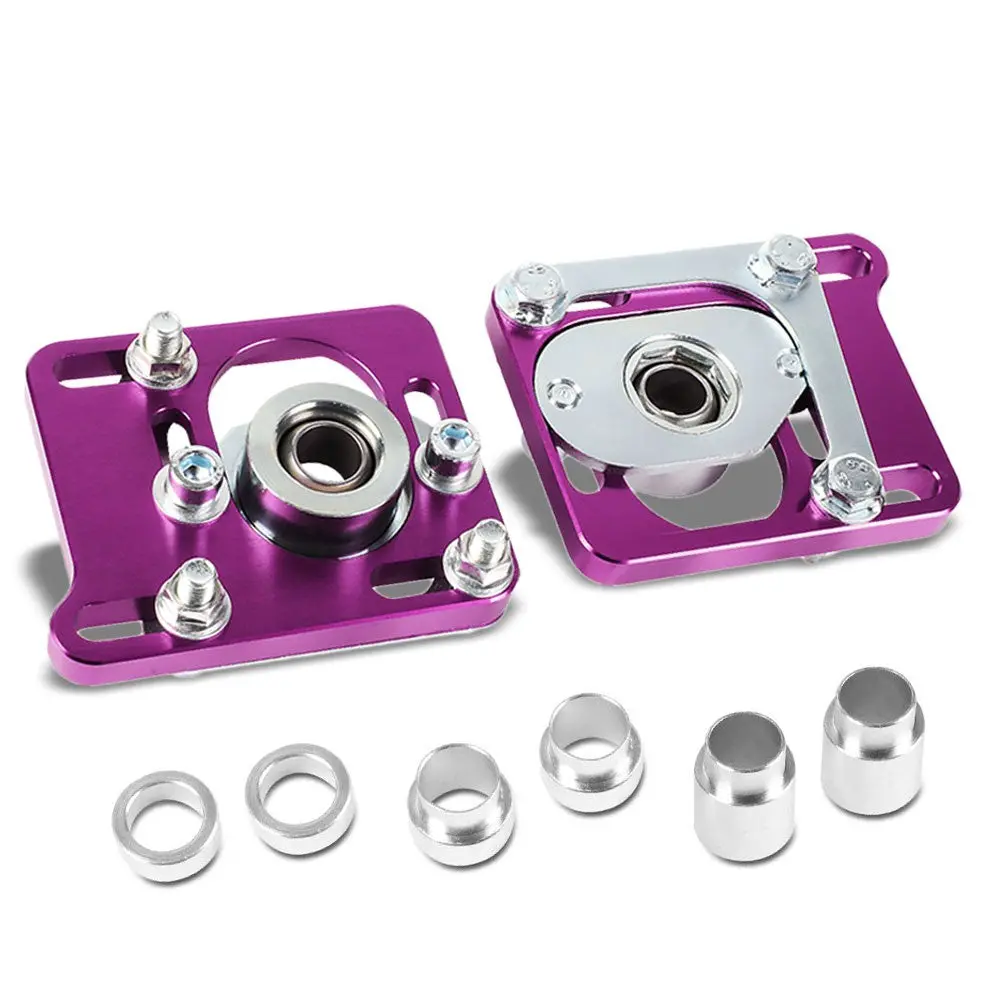 Front Adjustable Aluminum Purple Camber/Caster Plate T2 For 94-04 Ford Mustang 1