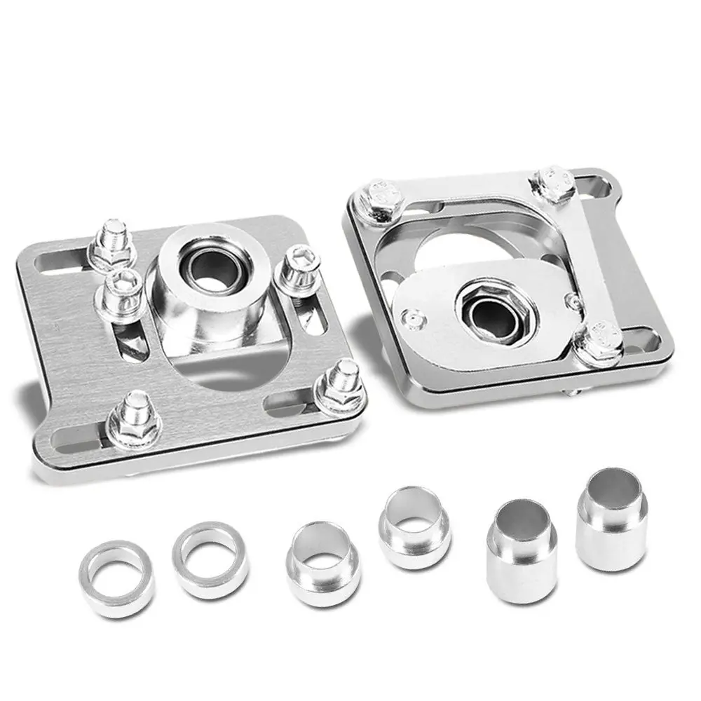 Front Adjustable Aluminum Silver Camber/Caster Plate T2 For 94-04 Ford Mustang 1
