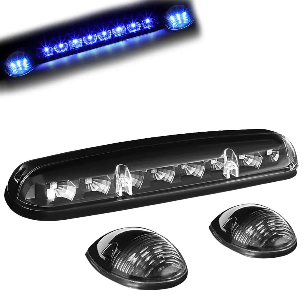Black House/Clear Len/Blue Led Roof Light Cab Lamp For 02-06 Silverado/Sierra 1