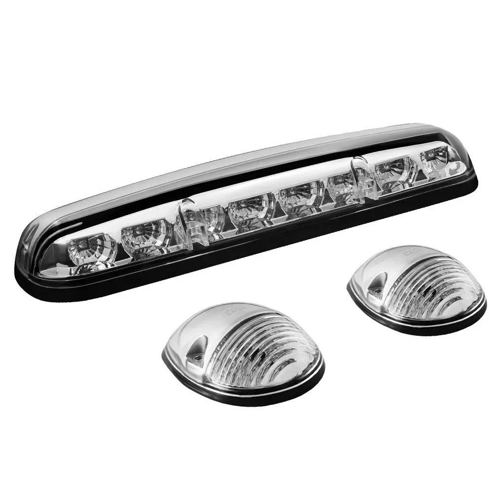 3Pcs Amber Led Cab Roof Top Light With Clear Lens For 01-07 Silverado/Sierra 1