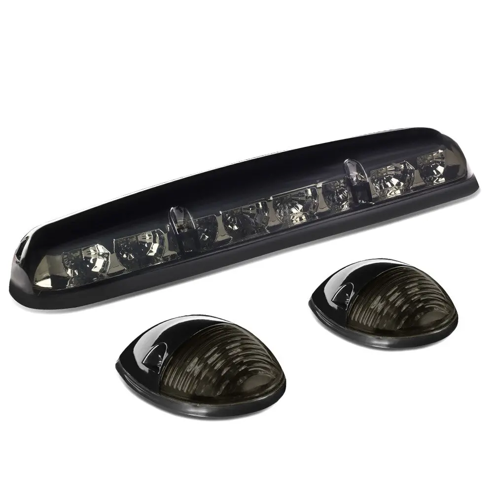 3Pcs Blue Led Cab Roof Top Light With Abs Smoke Lens For 01-07 Silverado/Sierra 1