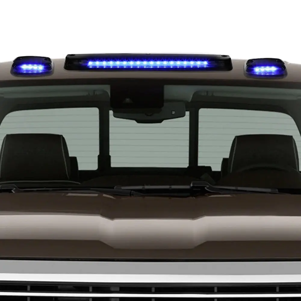 Black House/Clear Len/Blue Led Roof Light Cab Lamp For 07-13 Silverado/Sierra 2