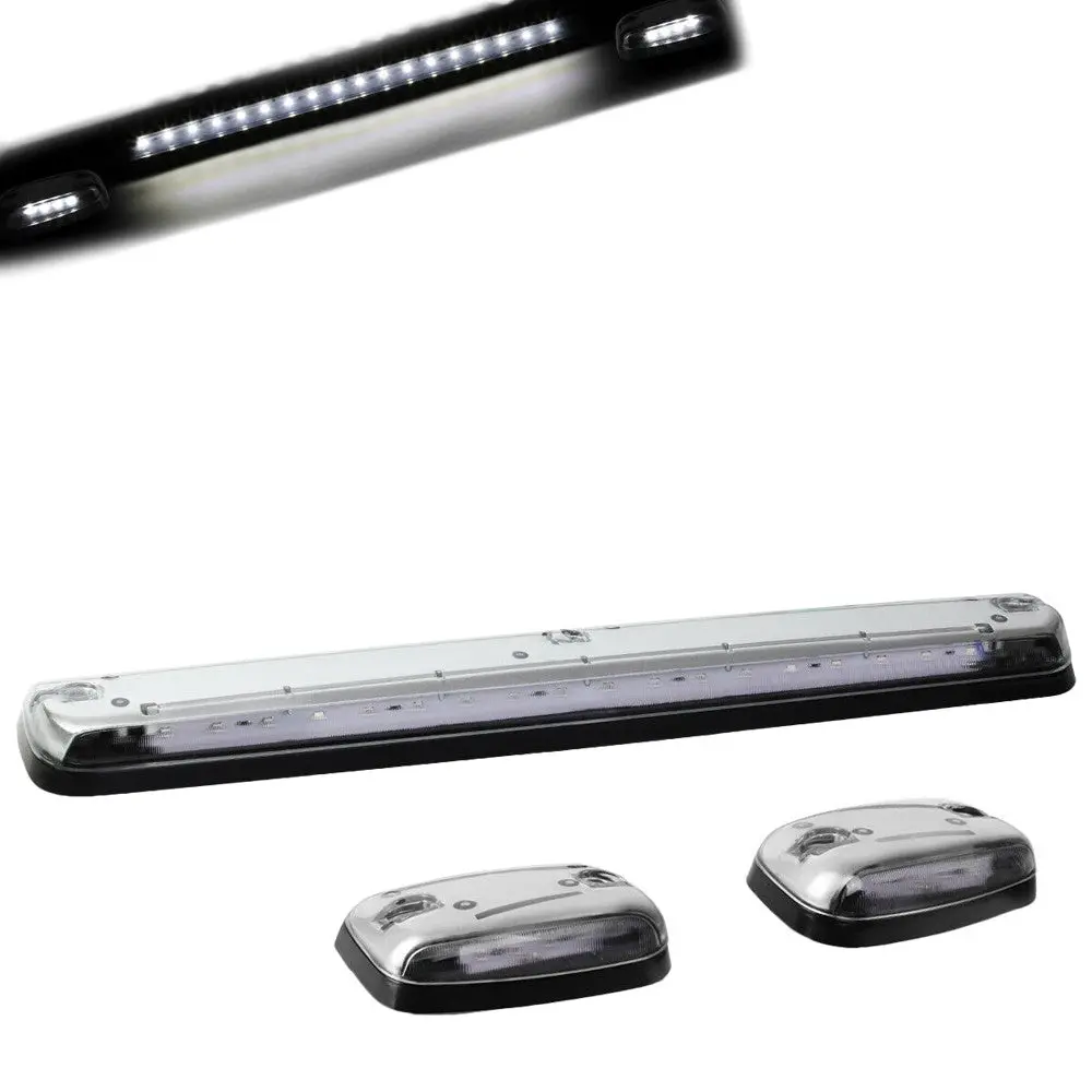 Chrome House/Clear Len/White Led Roof Light Cab Lamp For 07-13 Silverado/Sierra 1