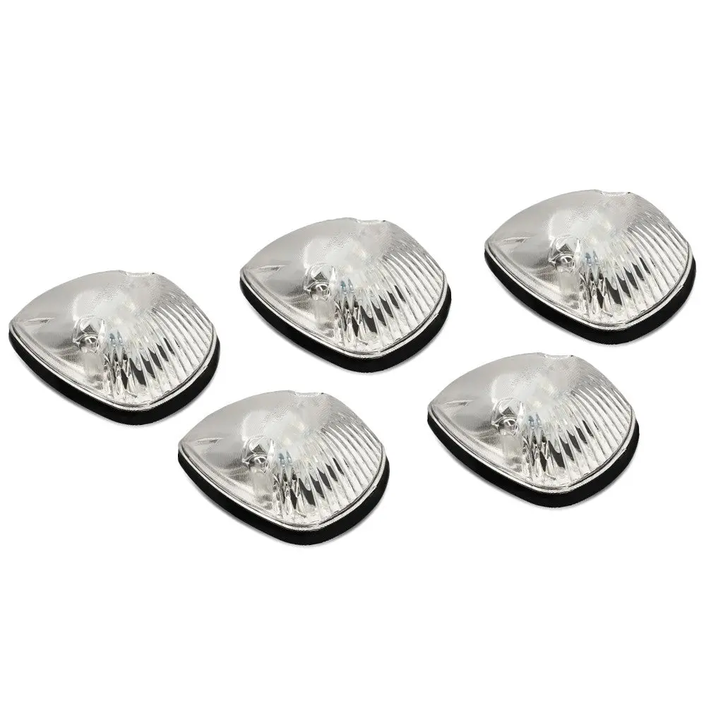 5Pcs White Led Cab Roof Top Light With Abs Clear Lens For 94-98 Ram 2500 1