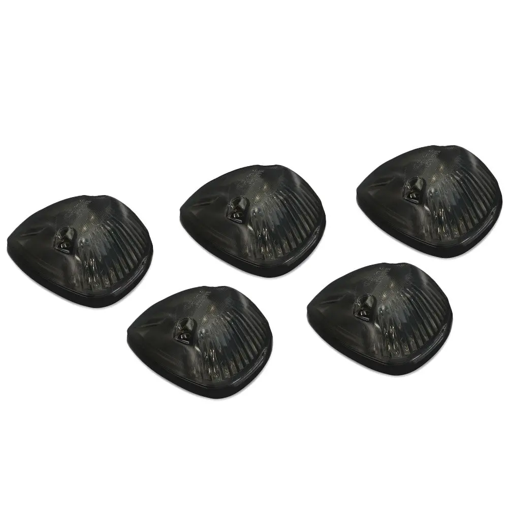 5Pcs White Led Cab Roof Top Light With Abs Smoke Lens For 94-98 Ram 1500 1