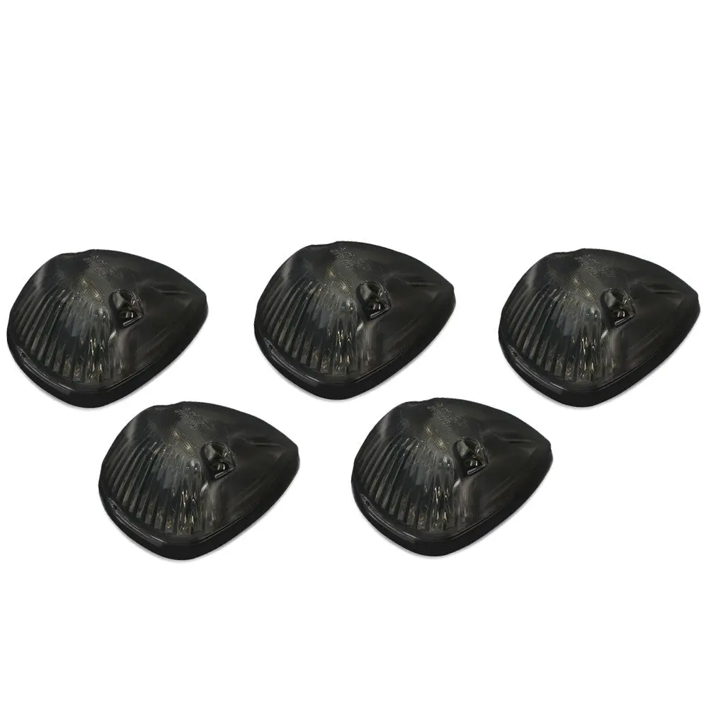 5Pcs Amber Led Cab Roof Top Light With Abs Smoke Lens For 94-98 Ram 1500 1
