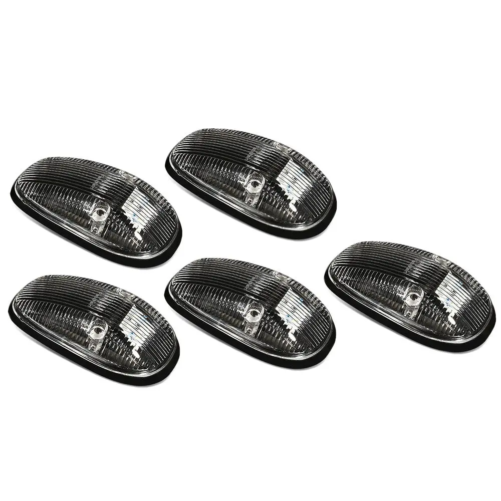 5Pcs Blue Led Cab Roof Top Light With Abs Black Lens For 99-02 Ram 2500 1