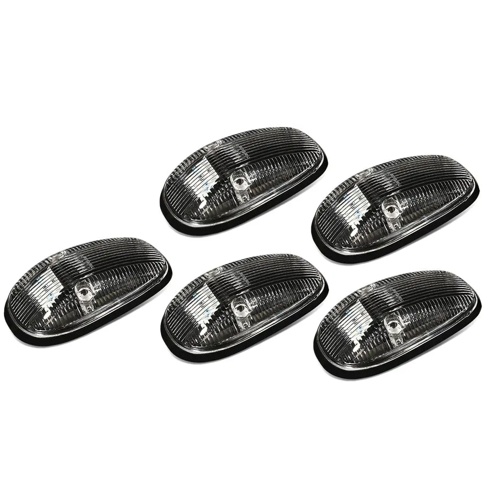 5Pcs Amber Led Cab Roof Top Light With Abs Black Lens For 99-02 Ram 3500 1