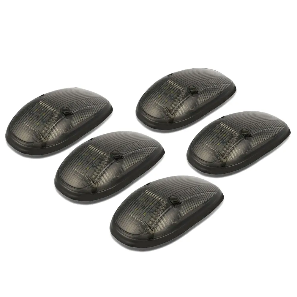 5Pcs White Led Cab Roof Top Light With Abs Smoke Lens For 99-02 Ram 3500 1