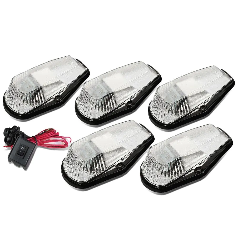 Chrome House/Clear Len/Yellow Led Roof Top Light Cab Lamp For 80-96 F-Series 1