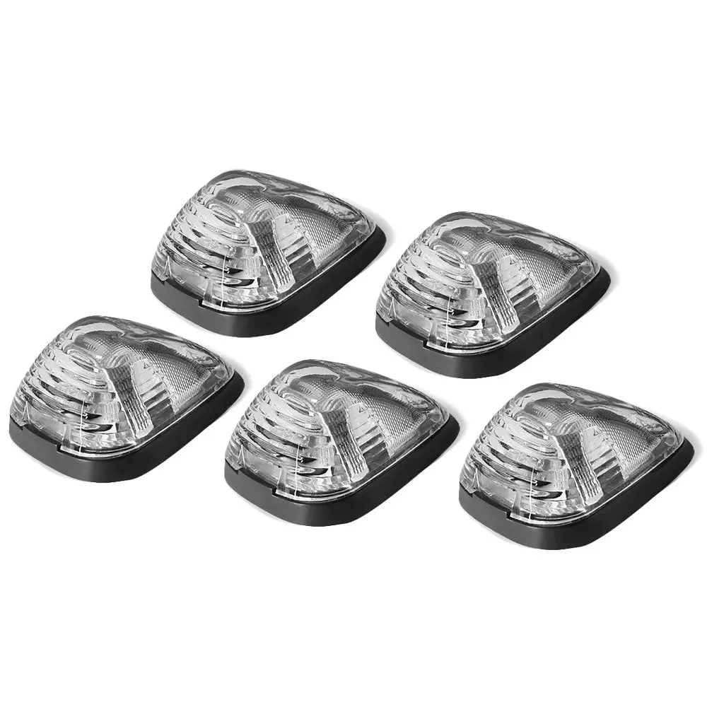 5Pcs Amber Led Cab Roof Top Light With Abs Clear Lens For 99-16 F-250 Sd 1