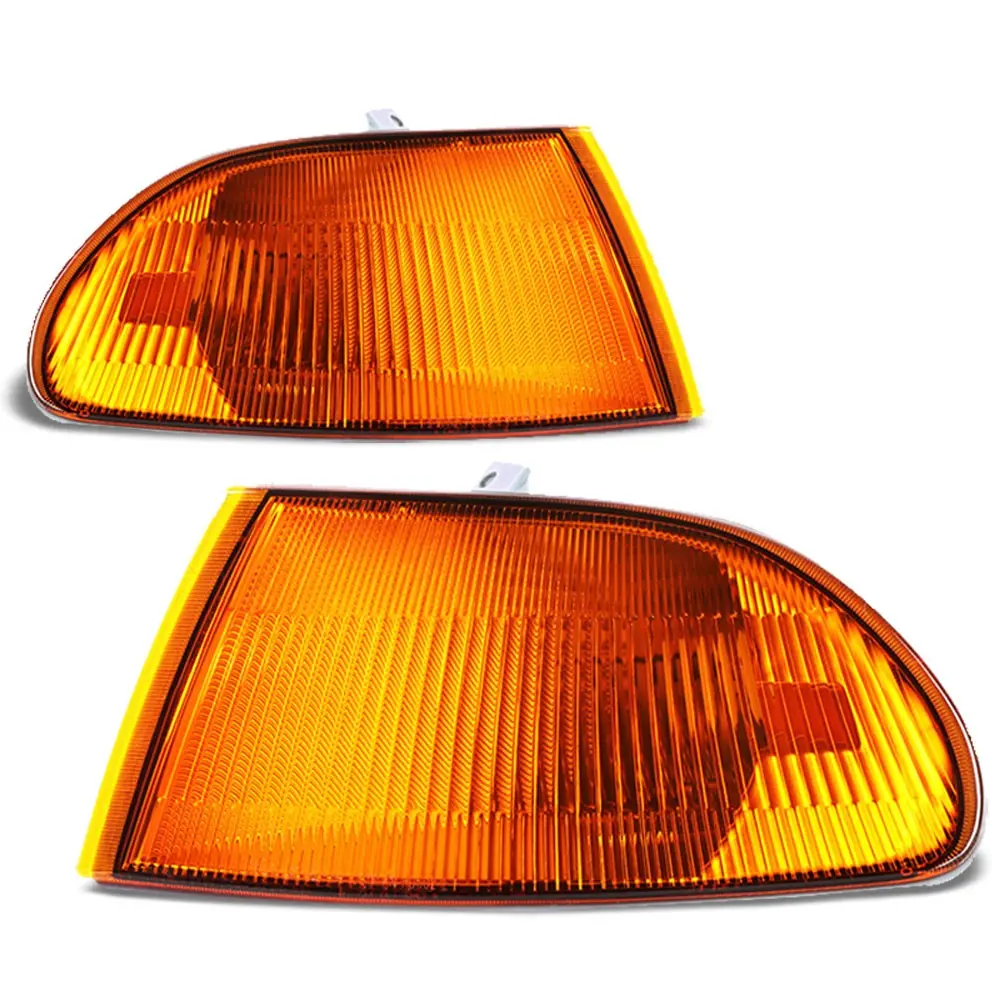 Chrome Housing Amber Lens Reflector Corner Light For 92-95 Civic Coupeej1/2 Eg3 1