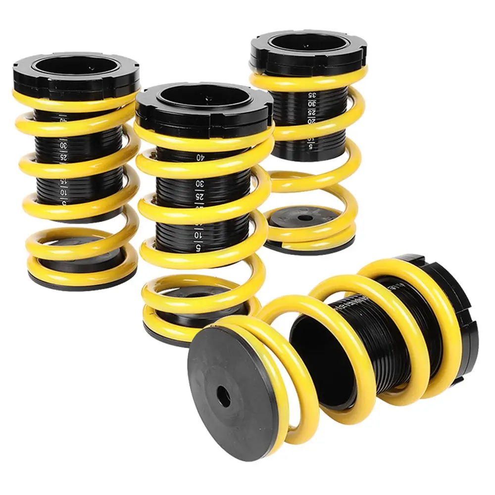 Front/Rear Scaled Adjust Yellow/Black Coilover Springs Kit For 01-05 Civic 2/4Dr 1