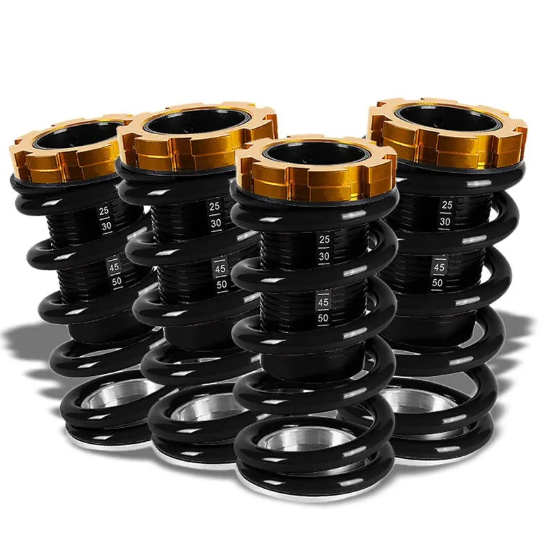 Black/Black Scaled 1"-4" Adjust Lowering Coilover Spring Ty33 For 90-01 Integra 1