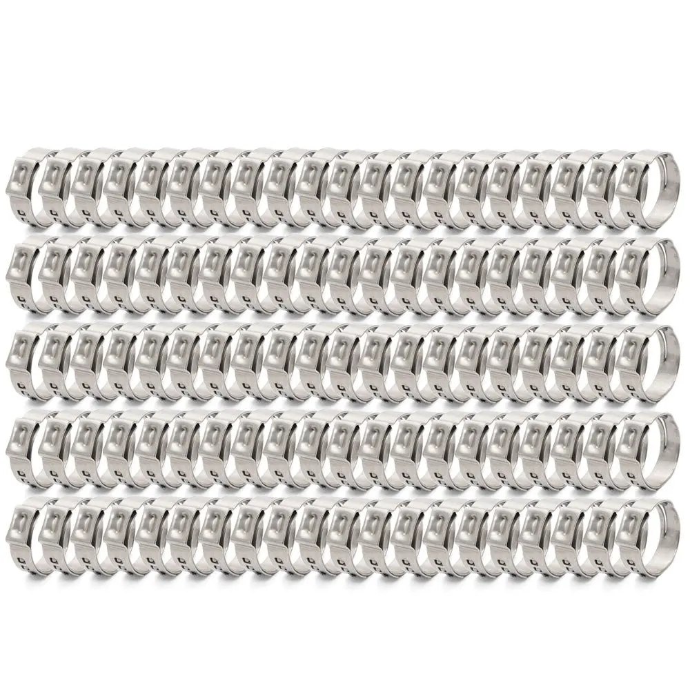 Hps 304 Stainless Steel Oetiker Style Ear Hose Clamps 100Pcs Fit Range 34.9-38.1Mm, 7Mm Band Width 1