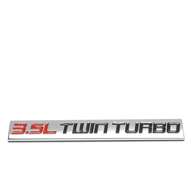 Red/Black/Chrome Metal 3.5L Twin Turbo Rear Trunk Badge Emblem Decal Sticker 1