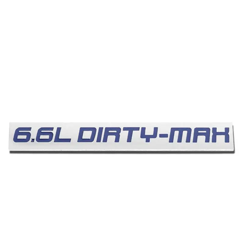 Blue/Chrome 6.6L Dirty-Max Polish Logo 3M Sticker Back Trunk Badge Emblem Decal 1