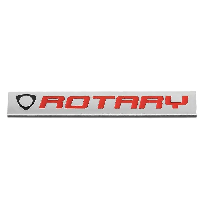Black/Red/Chrome Rotary Symbol Trunk Badge Rear Emblem Decal Metal Plate 1