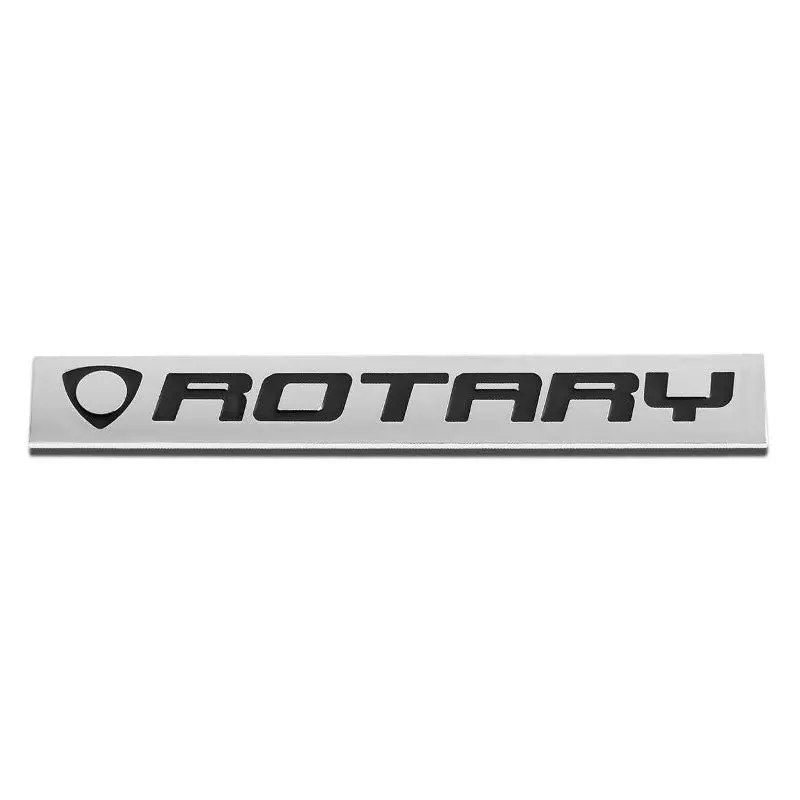Black/Chrome Rotary Sign Rear Trunk Logo Badge Emblem Decal W/ 3M Sticker 1