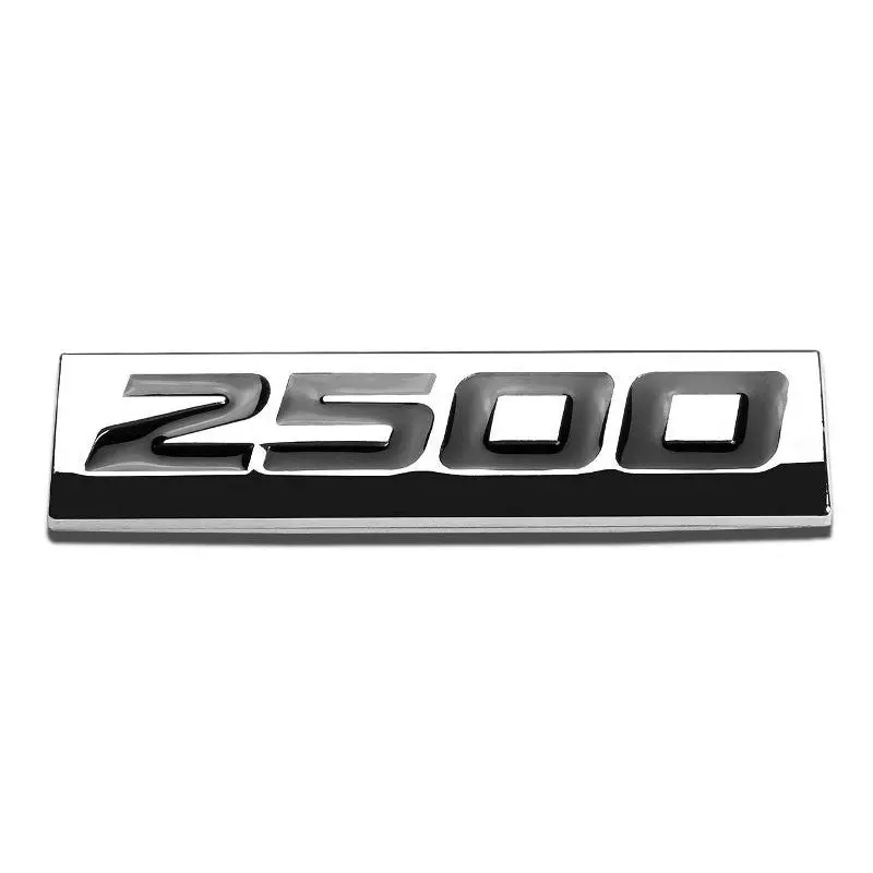 Black/Chrome 2500 Letter Sign Rear Trunk Polished Badge Decal Plate Emblem Tape 1