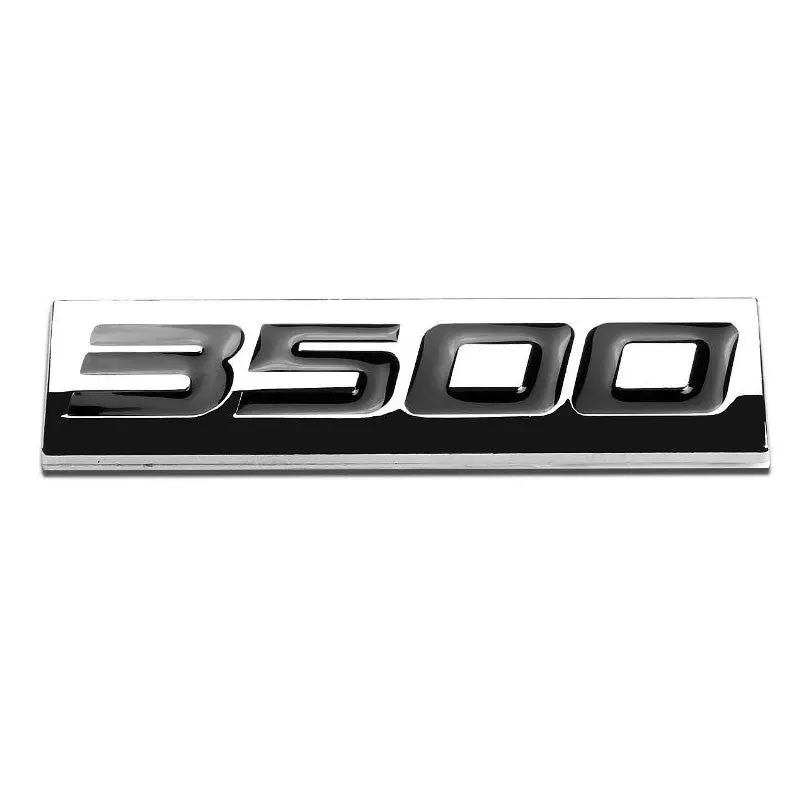 Black/Chrome 3500 Letter Sign Logo Rear Trunk Metal Badge Decal Plate Emblem 4Mm 1