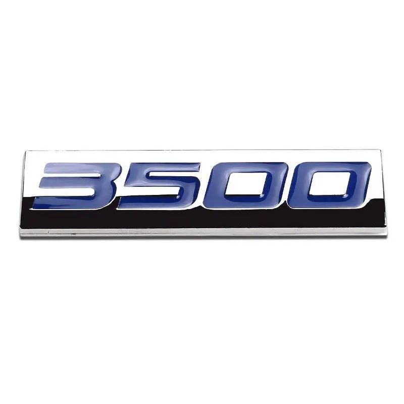 Blue/Chrome 3500 Logo Plate Car Rear Trunk Metal Trim Badge Decal Emblem Sticker 1