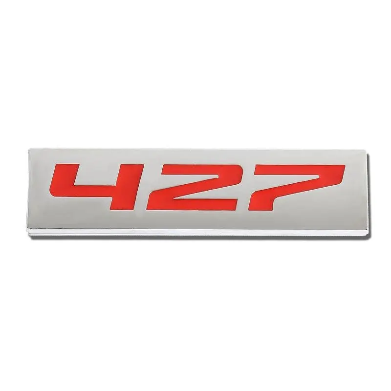 Red/Chrome 427 Numbering Sign Rear Trunk Car Metal Badge Decal Emblem 3M Tape 1