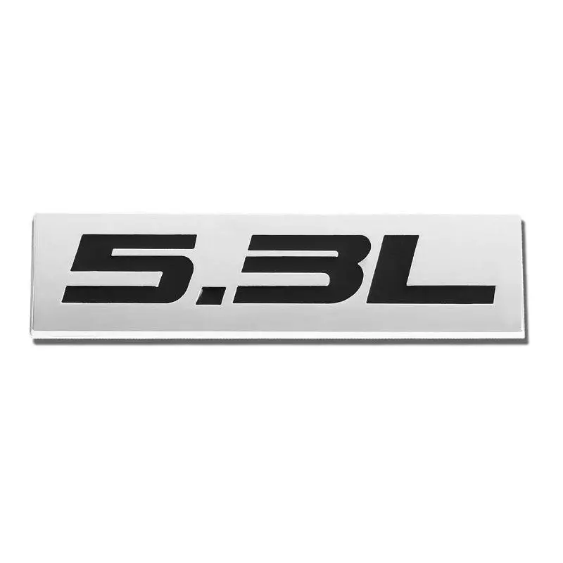 Black/Chrome 5.3L Logo Sign Rear Trunk Polished Badge Decal Plate Sticker Emblem 1