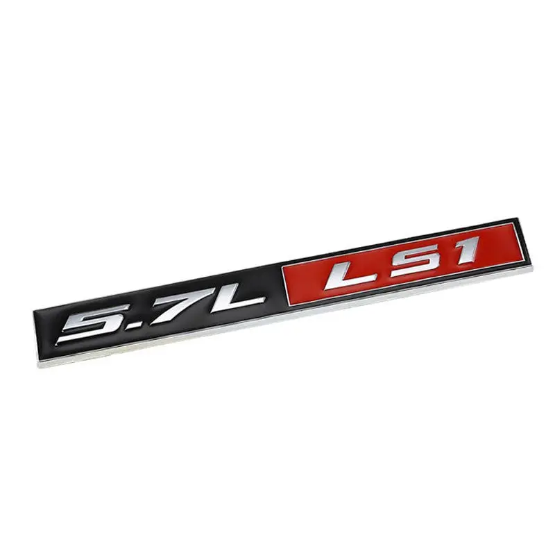 Black/Red/Chrome 5.7L Ls1 V8 Engine Chevy Auto Trunk Badge Emblem Decal 3M Tape 1