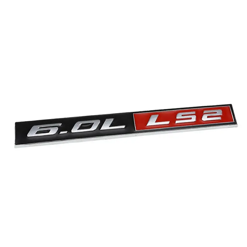 Black/Red/Chrome 6.0L Ls2 Car Trunk Badge Emblem Metal Decal 3M Adhesive Sticker 1