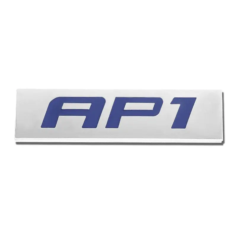 Blue/Chrome Ap1 Text Logo Plate Rear Trunk Metal Badge Decal Sticker Emblem 1