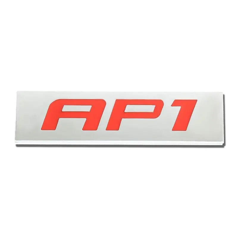 Red/Chrome Ap1 Sign Race Car Rear Trunk Polished Badge Decal Emblem 3M Tape 1