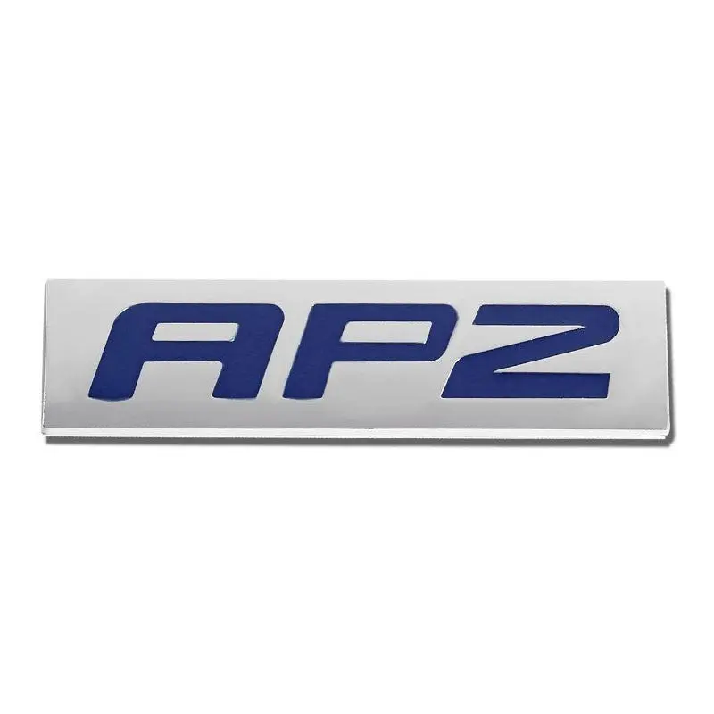 Blue/Chrome Ap2 Text Logo Plate Automobile Trunk Metal Badge Decal Emblem 1