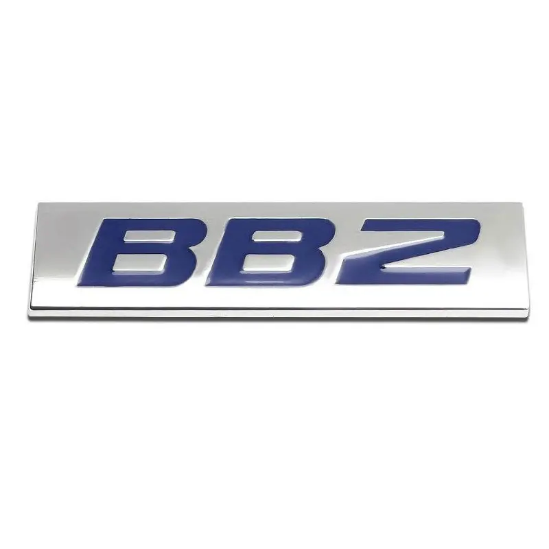 Blue/Chrome Bb2 Letter Text Logo Auto Plate Rear Trunk Metal Badge Decal Emblem 1