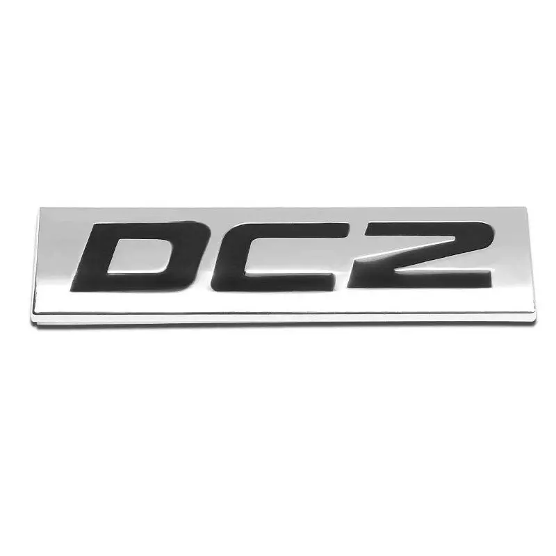 Black/Chrome Dc2 Letter Sign Logo Engine Trunk Polished Badge Decal Emblem Plate 1