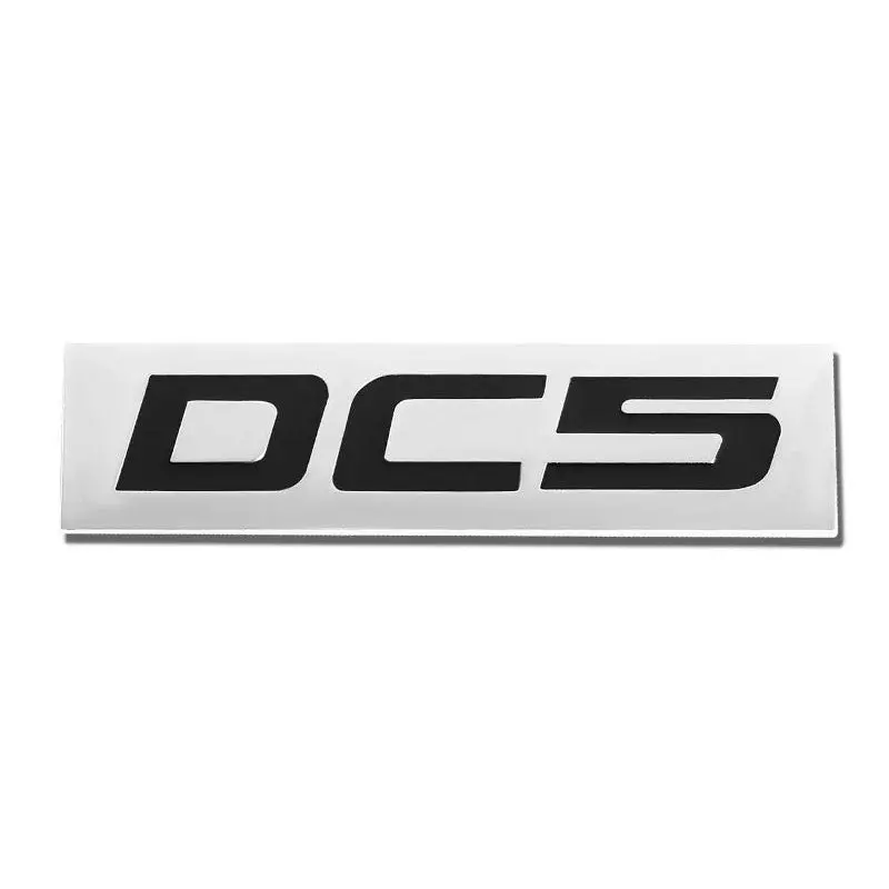 Black/Chrome Dc5 Letter Sign Rear Trunk Polished Badge Decal Plate Emblem 4Mm 1