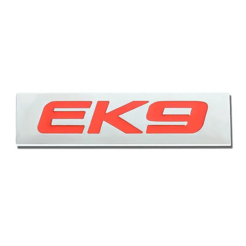 Red/Chrome Ek9 Text Sign Trim Rear Trunk Polished Badge Decal Emblem 3M Tape 1